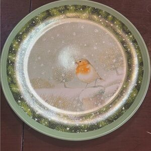 Hallmark NWT Marjolein Bastin Nature's Sketchbook Plate winter Snow bird dinner
